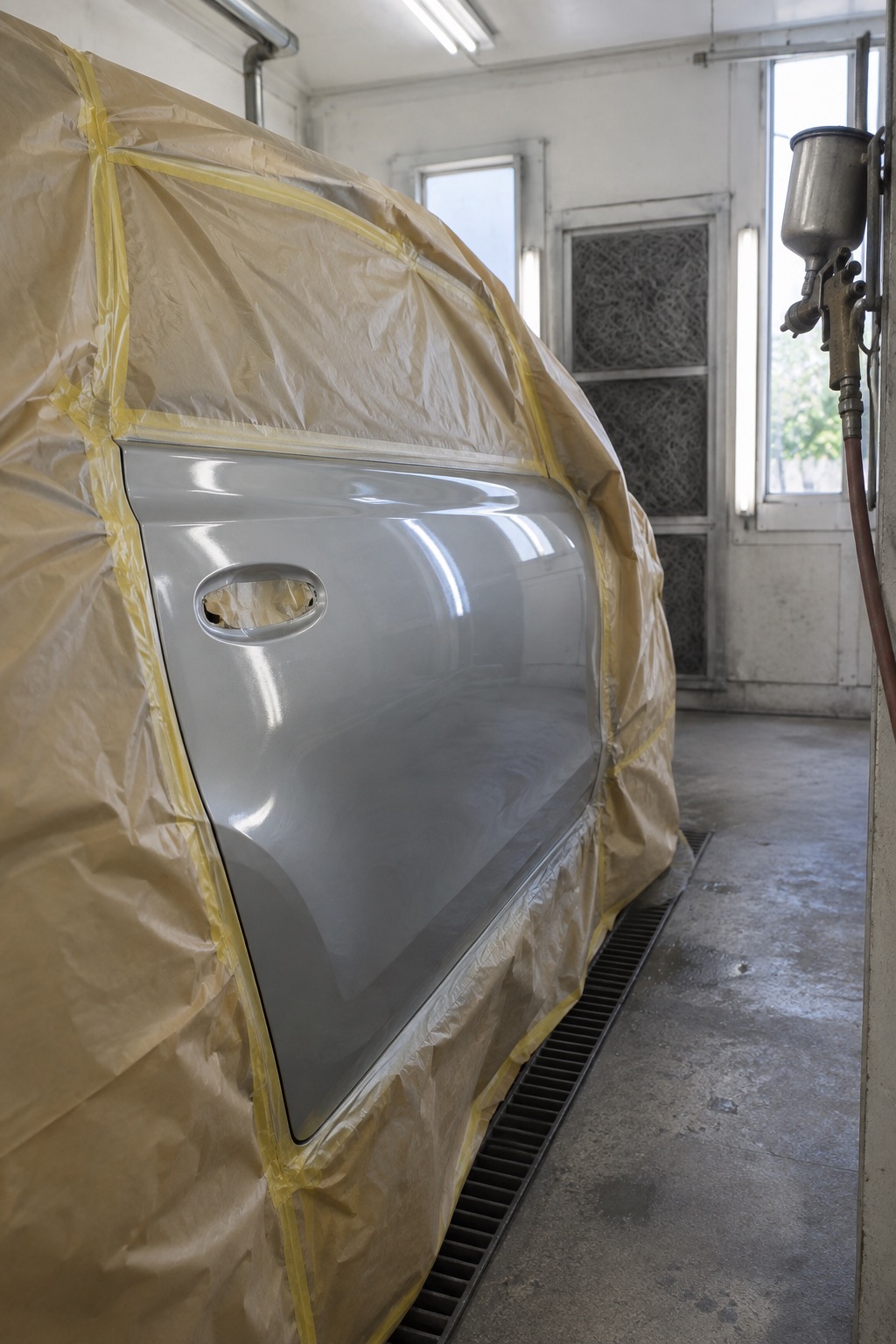 Sample image: a masked door panel after painting