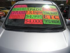 2013 TOYOTA SPADE, windshield with the price signs