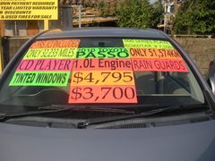 2010 TOYOTA PASSO, windshield with the price signs