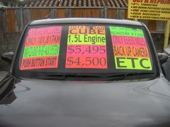 2014 NISSAN CUBE, windshield with the price signs